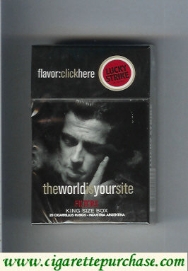 Lucky Strike FlavorChickHereTheWorldIs Filters cigarettes hard box